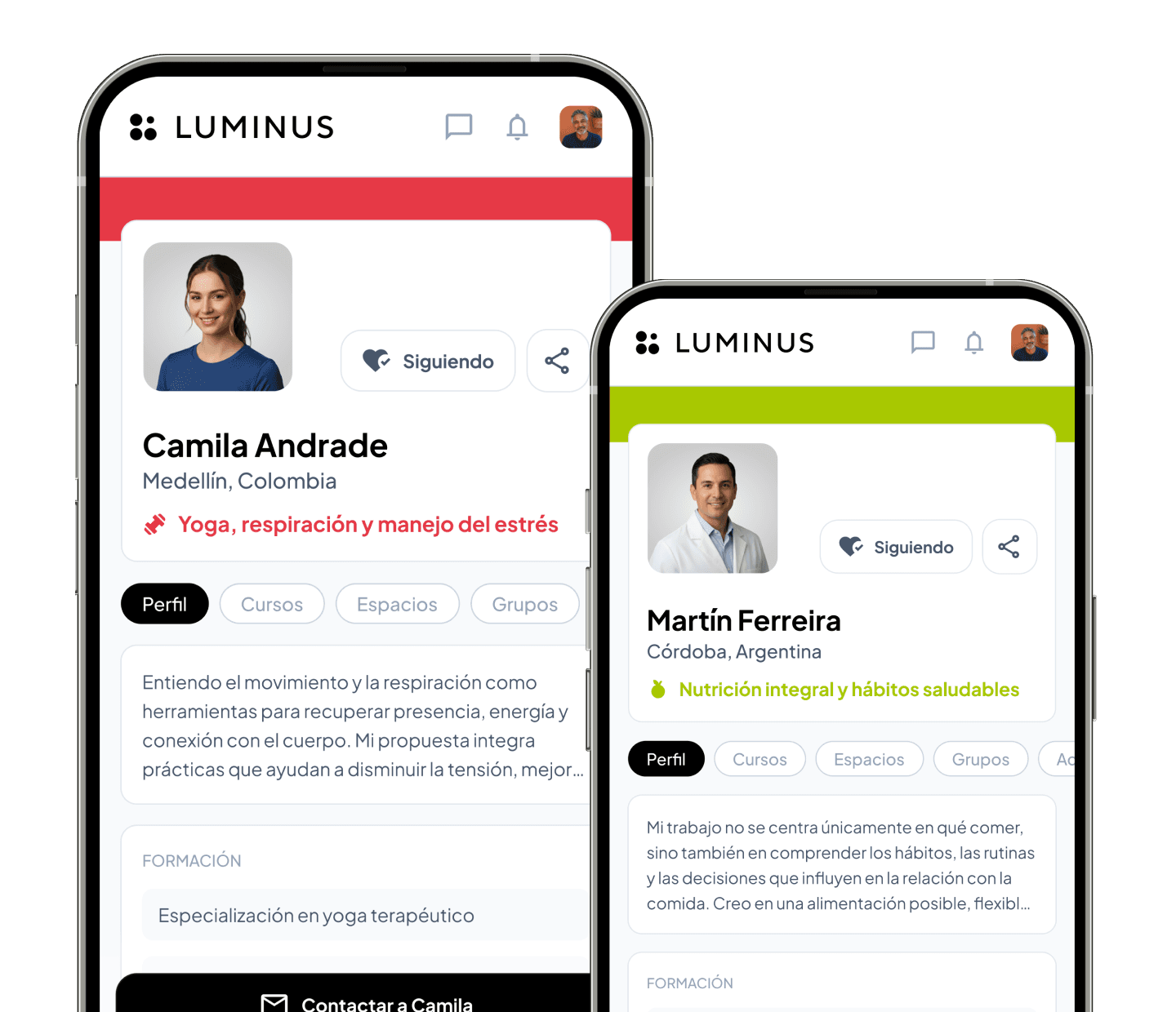 Forma parte de una red profesional de bienestar LUMINUS